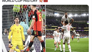 Maroko baru 3 kali menang di ajang Piala Dunia, termasuk kali ini dengan melibas Belgia. Foto: Twitter