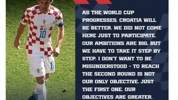 Netizen pun menyanjung Modric yang masih punya semangat tinggi walau dia benar-benar sudah tua. Mencapai babak penyisihan bukan hanya harapan kami. Itu hanya yang pertama, tujuan kami lebih besar, ucap Modric. Foto: Twitter