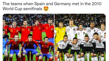 Spanyol jadi trending topic Twitter dengan 253 ribu tweet. Banyak netizen bilang, laga Spanyol vs Jerman berasa Semifinal Piala Dunia 2010. Foto: (Twitter)