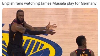 Pemain Jerman, Jamal Musiala juga jadi trending topic dengan 133 ribu tweet. Mainnya bagus banget sampai ada meme kalau Inggris iri banget. Foto: (Twitter)