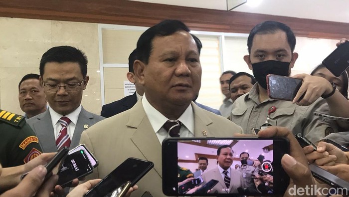 Menhan Prabowo Subianto. (Firda Cynthia Anggrainy/detikcom).