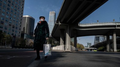 Penampakan Sepinya Pusat Bisnis di Beijing Gegara Lockdown