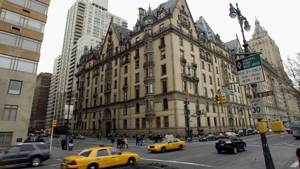 The Dakota Apartments across from the Imagine memorial to John Lennon in Strawberry Fields in Central Park in New York. December 8, 2015 is the 35th Anniversary of Lennon's death in 1980 outside his home in the Dakota Apartments by crazed gunman Mark David Chapman. (Photo by Richard Levine/Corbis via Getty Images)