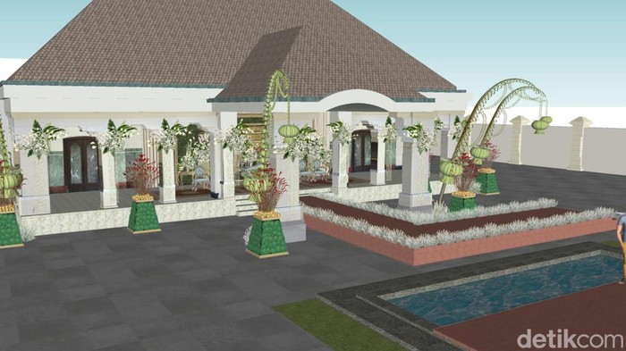 Desain dekorasi ngunduh mantu Kaesang dan Erina di Loji Gandrung.