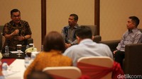 Deputi Bidang Transformasi Hijau & Digital Otorita Ibu Kota Nusantara (OIKN) Mohammed Ali Berawi memberikan pemaparan dalam diskusi yang berlangsung di Jakarta.