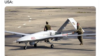 Saat Amerika terancam kalah dari Iran, Amerika bersiap mengerahkan drone tempurnya. Foto: Twitter