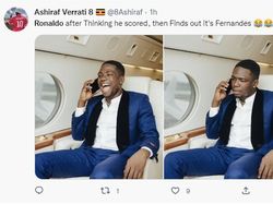 Meme Kocak Ronaldo Curi Gol Bruno Fernandes