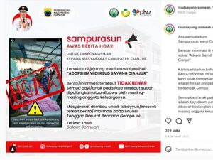 Waspada! Iklan Adopsi Bayi Korban Gempa Cianjur di RSUD Sayang Hoaks