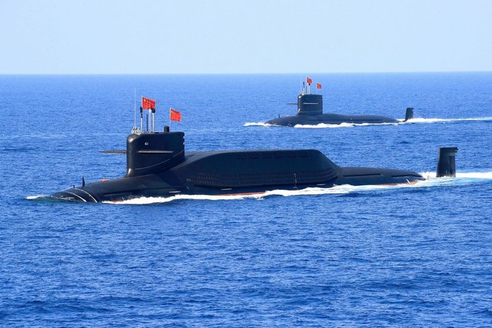 A nuclear-powered Type 094A Jin-class ballistic missile submarine of the Chinese Peoples Liberation Army (PLA) Navy is seen during a military display in the South China Sea April 12, 2018. Picture taken April 12, 2018. REUTERS/Stringer