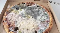 Jijik! Memesan pizza untuk dinikmati bersama, pelanggan ini jsutru mendapat makanan yang bikin mual. Tak ada pepperoni atau saus, di atas pizza ini penuh dengan jamur yang menjijikan. Foto: 1cak.com