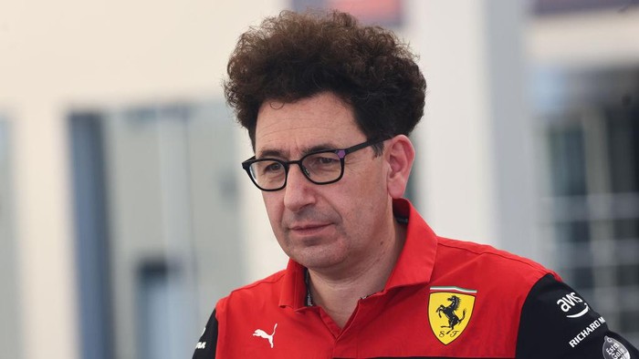 Mattia Binotto during the interview before the qualifying ahead of the Formula 1 Abu Dhabi Grand Prix at Yas Marina Circuit in Abu Dhabi, United Arab Emirates on November 19, 2022. (Photo by Jakub Porzycki/NurPhoto via Getty Images)