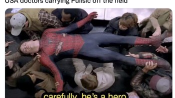 Hati-hati, Pulisic sudah menjadi pahlawan Amerika seperti Spider Man. Foto: Twitter