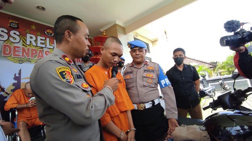 Residivis pelaku pencurian motor di Mapolsek Denbar, Rabu (30/11/2022).