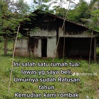 Transformasi sebuah rumah dari tua dan reyot menjadi megah berkolam renang belakangan viral di TikTok. Transformasi tersebut dibagikan oleh pemilik rumah tersebut yang merupakan pengguna akun TikTok @ndoroo.id. Dalam unggahan yang dibagikan terlihat awalnya rumah berusia ratusan tahun itu tampak seram dan reyot. Foto: TikTok/@ndoroo.id