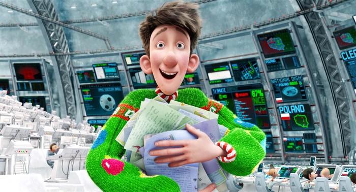 Arthur (voiced by James McAvoy ) in ARTHUR CHRISTMAS, an animated film produced by Aardman Animations for Sony Pictures Animation.