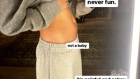 Bukan bayi, katanya sembari menunjukkan foto perutnya yang membuncit. (Foto: Instagram @haileybieber)