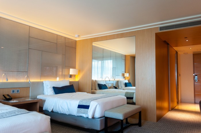 interior of a comfortable and cozy hotel room