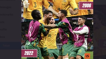 Ini untuk pertama kali Australia lolos ke babak 16 besar Piala Dunia setelah 2006. Foto: Twitter