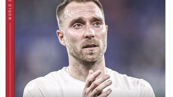 Christian Eriksen hanya bisa meratapi tersingkirnya Denmark dari Piala Dunia 2022. Foto: Twitter
