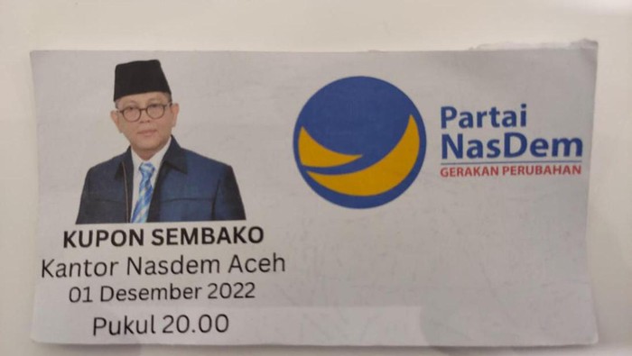NasDem Aceh membantah menyebarkan kupon pembagian sembako menjelang kedatangan Anies Baswedan ke Aceh