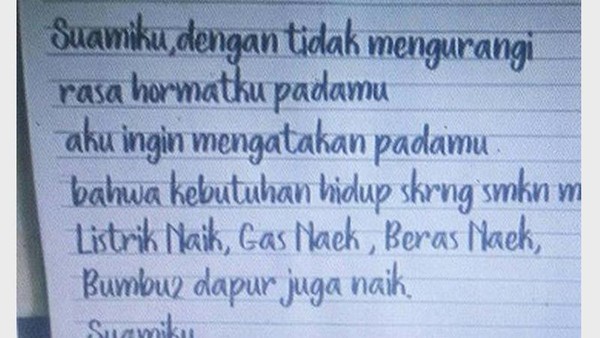 8 Potret Surat Cinta Suami-Istri yang Isinya Bikin Ketawa Cekikikan
