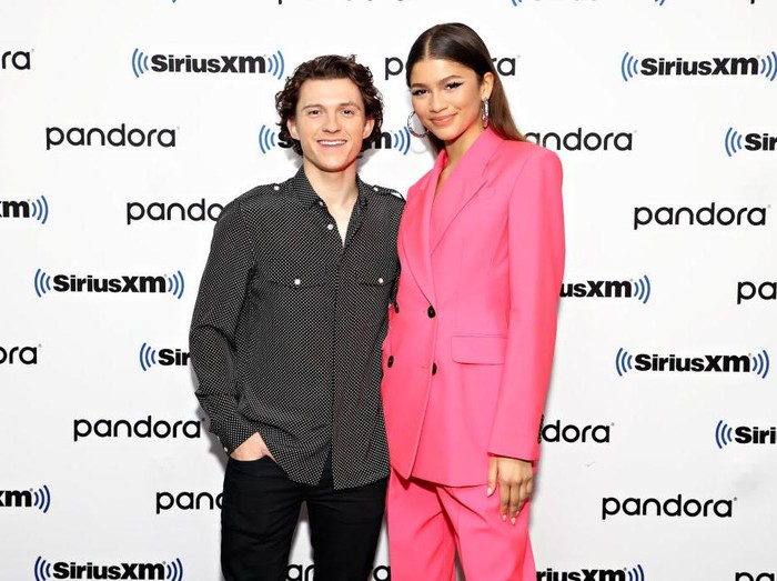 NEW YORK, NEW YORK - DECEMBER 10: Tom Holland and Zendaya attend SiriusXMs Town Hall with the cast of Spider-Man: No Way Home on December 10, 2021 in New York City. (Photo by Cindy Ord/Getty Images for SiriusXM)