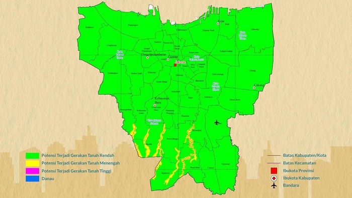 Tanah di 10 Daerah Jaksel dan Jaktim Berpotensi Bergerak, Apa Pemicunya?