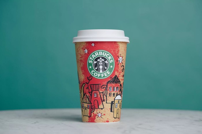 Desain gelas Starbucks edisi Natal dari tahun ke tahun