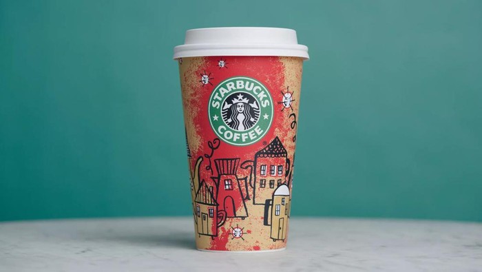 Desain gelas Starbucks edisi Natal dari tahun ke tahun