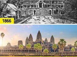 Foto Perbedaan Tempat Bersejarah Dulu dan Sekarang, Ada Borobudur!