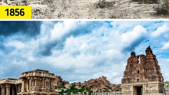 Hampi adalah ibu kota Kerajaan Vijayanagara pada abad ke-14. Menurut kronik penjelajah Persia dan Eropa , terutama Portugis, Hampi adalah kota yang berkembang pesat, kaya, dan kolosal di sebelah Sungai Tungabhadra, dengan banyak kuil, pertanian, dan pasar komersial. Kemudian, itu dihancurkan oleh para penakluk, yang meninggalkan kota itu dalam reruntuhan Foto: Brightside