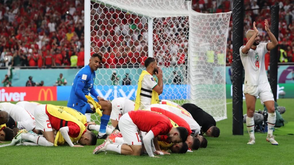 Maroko Tak Terkalahkan di Babak Penyisihan Piala Dunia, Suporter Bersukacita!