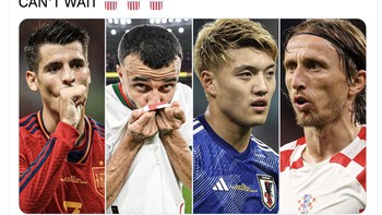 Di babak 16 besar, Jepang akan melawan Kroasia dan Spanyol lawan Maroko. Foto: Twitter