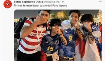 Jerman...dapat salam dari fans Jepang. Foto: Twitter