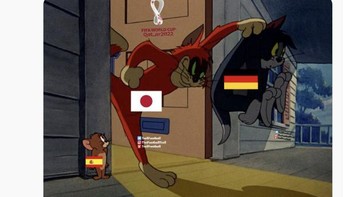 Jerman ditendang Jepang. Foto: Twitter