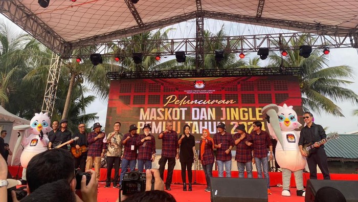 Peluncuran maskot dan jinggle Pemilu 2024, di Ancol.