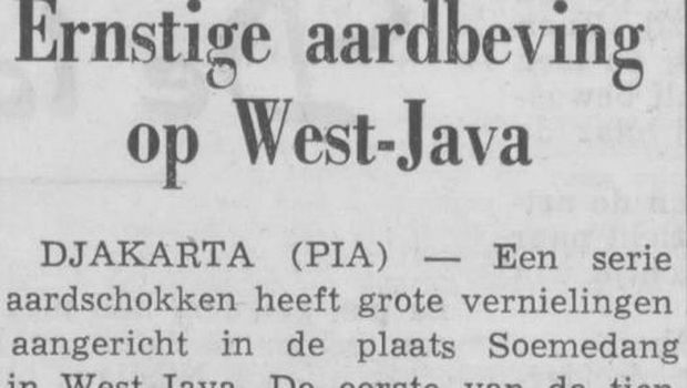 Potongan berita gempa Sumedang 1955