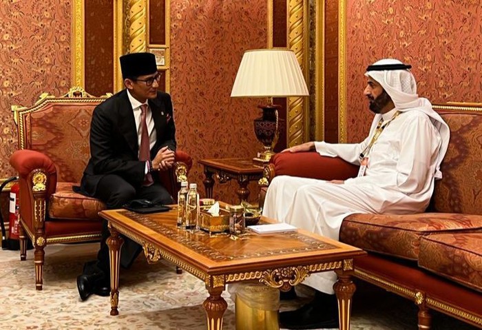 Menparekraf Sandiaga Uno dalam pertemuannya dengan Menteri Haji dan Umrah Kerajaan Arab Saudi Tawfiq Fawzan Al Rabiah beberapa waktu lalu di sela kegiatan World Travel and Tourism Council di Riyadh, Arab Saudi.