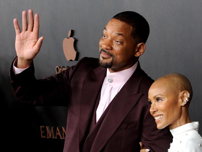 LOS ANGELES, CALIFORNIA - NOVEMBER 30: Will Smith and Jada Pinkett Smith attend Apple Original Films Emancipation  Los Angeles Premiere held at Regency Village Theatre on November 30, 2022 in Los Angeles, California. (Photo by Albert L. Ortega/Getty Images)