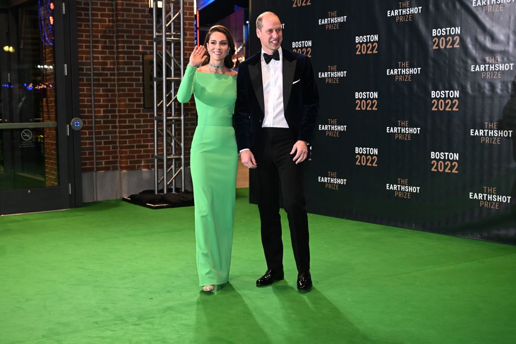 BOSTON, MASSACHUSETTS - DECEMBER 02: Prince William, Prince of Wales and Catherine, Princess of Wales are seen backstage after The Earthshot Prize 2022 at MGM Music Hall at Fenway on December 02, 2022 in Boston, Massachusetts. The Prince and Princess of Wales are visiting the coastal city of Boston to attend the second annual Earthshot Prize Awards Ceremony, an event which celebrates those whose work is helping to repair the planet. During their trip, which will last for three days, the royal couple will learn about the environmental challenges Boston faces as well as meeting those who are combating the effects of climate change in the area. (Photo by Samir Hussein/WireImage)