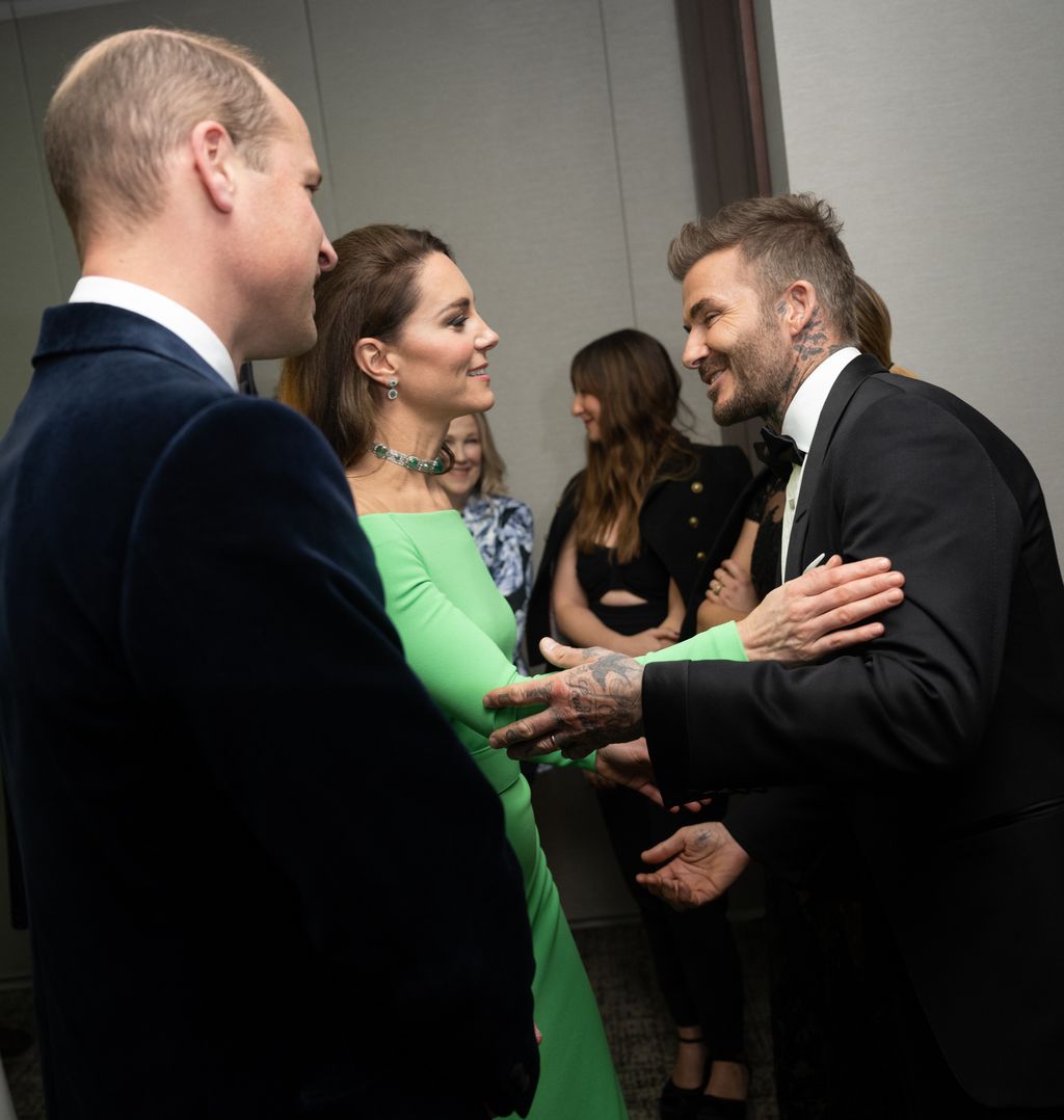 BOSTON, MASSACHUSETTS - DECEMBER 02: Prince William, Prince of Wales and Catherine, Princess of Wales are seen backstage after The Earthshot Prize 2022 at MGM Music Hall at Fenway on December 02, 2022 in Boston, Massachusetts. The Prince and Princess of Wales are visiting the coastal city of Boston to attend the second annual Earthshot Prize Awards Ceremony, an event which celebrates those whose work is helping to repair the planet. During their trip, which will last for three days, the royal couple will learn about the environmental challenges Boston faces as well as meeting those who are combating the effects of climate change in the area. (Photo by Samir Hussein/WireImage)