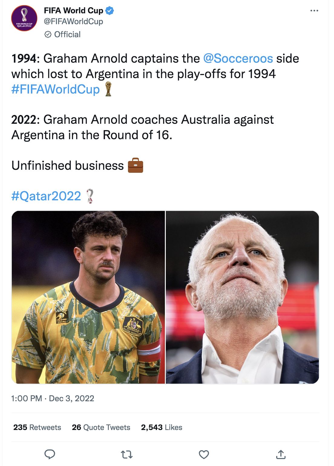 Graham Arnold (Tangkapan layar Twitter @FIFAWorldCup)