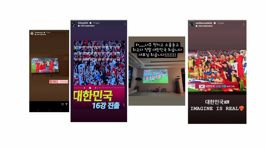 Korea Selatan bermain dengan istimewa pada pertandingan terakhir babak grup Piala Dunia 2022, Jumat (2/12). (Tangkapan layar Instagram)