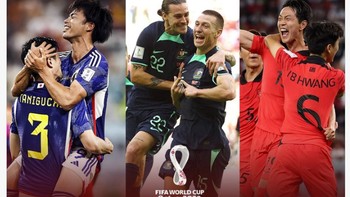 Untuk pertama kali dalam sejarah, 3 wakil negara AFC maju ke 16 besar Piala Dunia 2022. Merek adalah Jepang, Australia dan Korea Selatan. Foto: (Twitter)