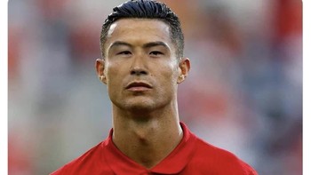 Kalau ini, Ronaldo diplesetkan sebagai Kim Naldo. Foto: Twitter