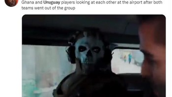 Ketemu tim Ghana di bandara. Foto: Twitter
