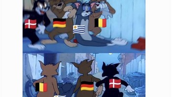 Uruguay pulang bareng Jerman, Beligia dan Swiss. Foto: Twitter