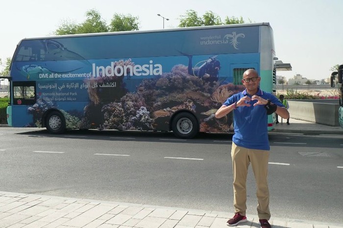 Menparekraf Sandiaga Salahuddin Uno Memanfaatkan FIFA World Cup Qatar 2022 untuk Promosikan Sektor Parekraf Indonesia saat kunjungan kerja ke Doha, Qatar,