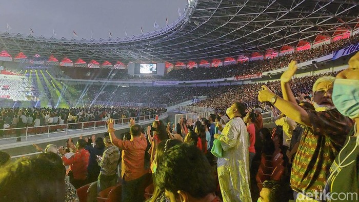 Suasana perayaan Natal Gereja Tiberias Indonesia, 3 Desember 2022. (Rumondang Naibaho/detikcom)