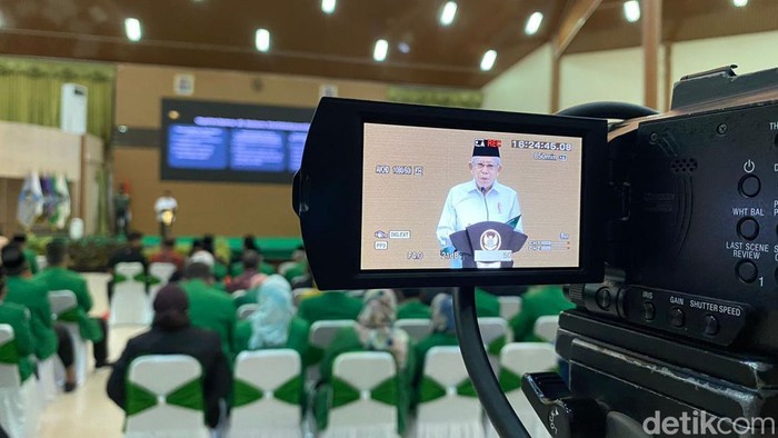 Wakil Presiden RI, Ma’ruf Amin menghadiri silaturahmi dengan civitas akademika Universitas Muslim Indonesia (UMI) di Makassar.